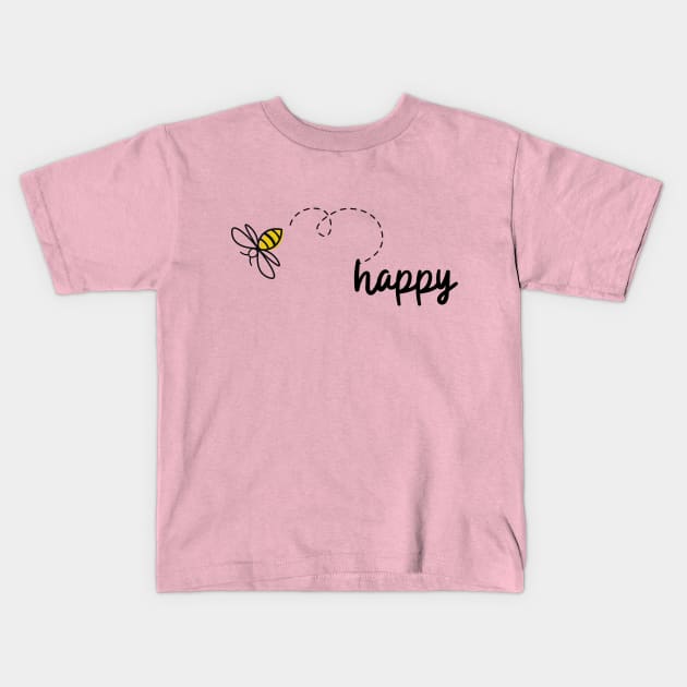 Bee happy Kids T-Shirt by Lionik09